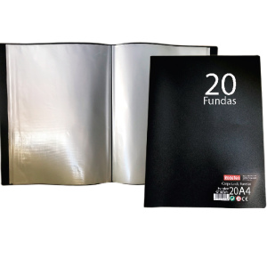 CARPETA NEGRA DE 20 FUNDAS - 4 UDS.